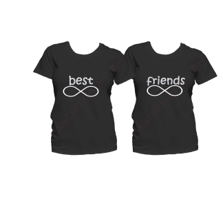 Best Friends 2 Couples T-shirts Black